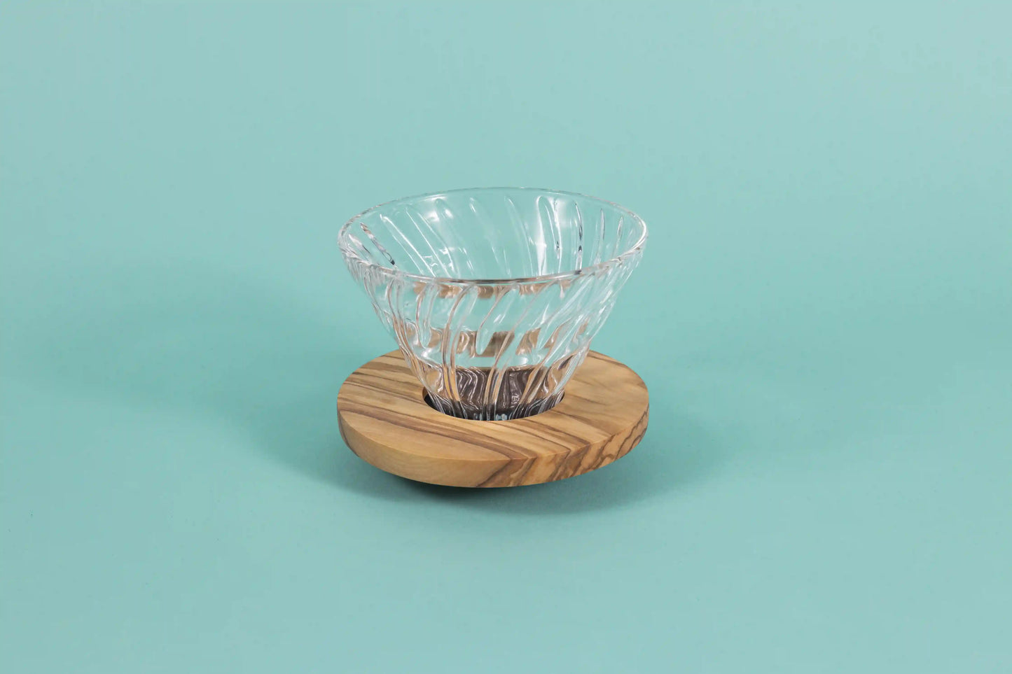 V60 Glass Coffee Dripper - Olive Wood